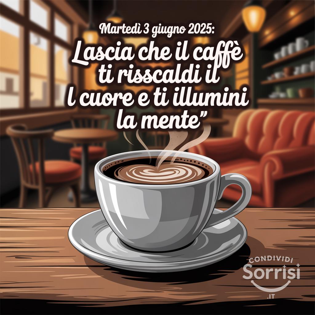 Martedì 3 Giugno 2025: Lascia che il caffè ti riscaldi il cuore e ti illumini la mente