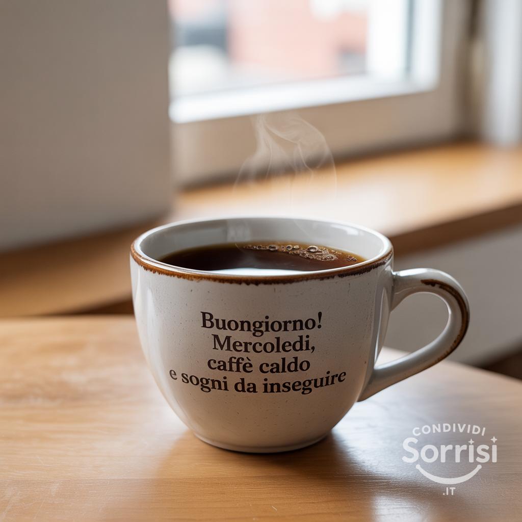 Buongiorno! Mercoledì, caffè caldo e sogni da inseguire