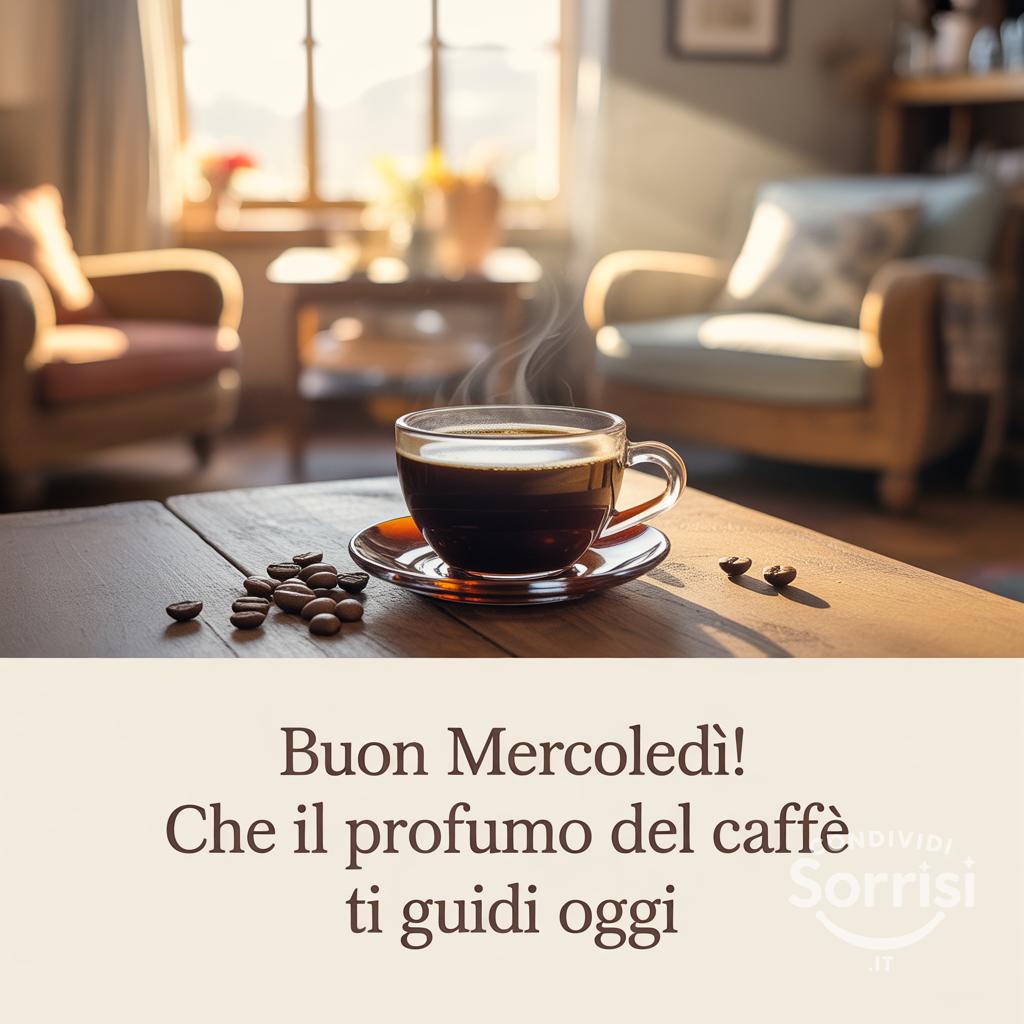 Buon mercoledì! Che il profumo del caffè ti guidi oggi