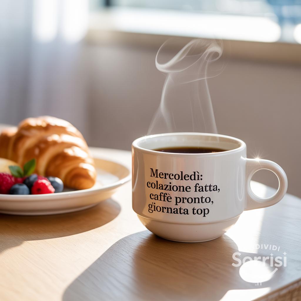 Mercoledì: colazione fatta, caffè pronto, giornata top