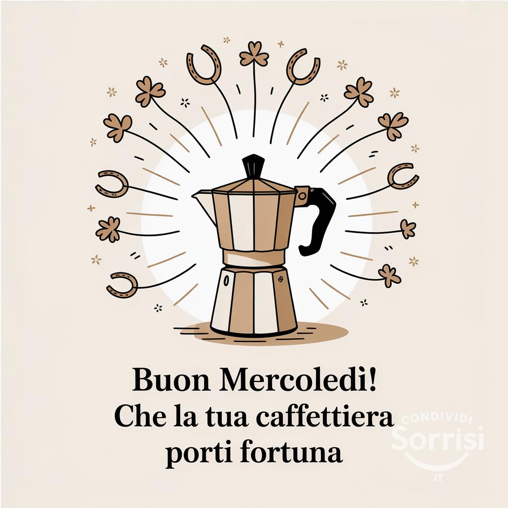 Buon mercoledì! Che la tua caffettiera porti fortuna