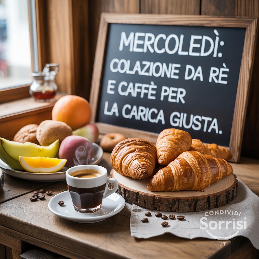 Mercoledì: colazione da re e caffè per la carica giusta