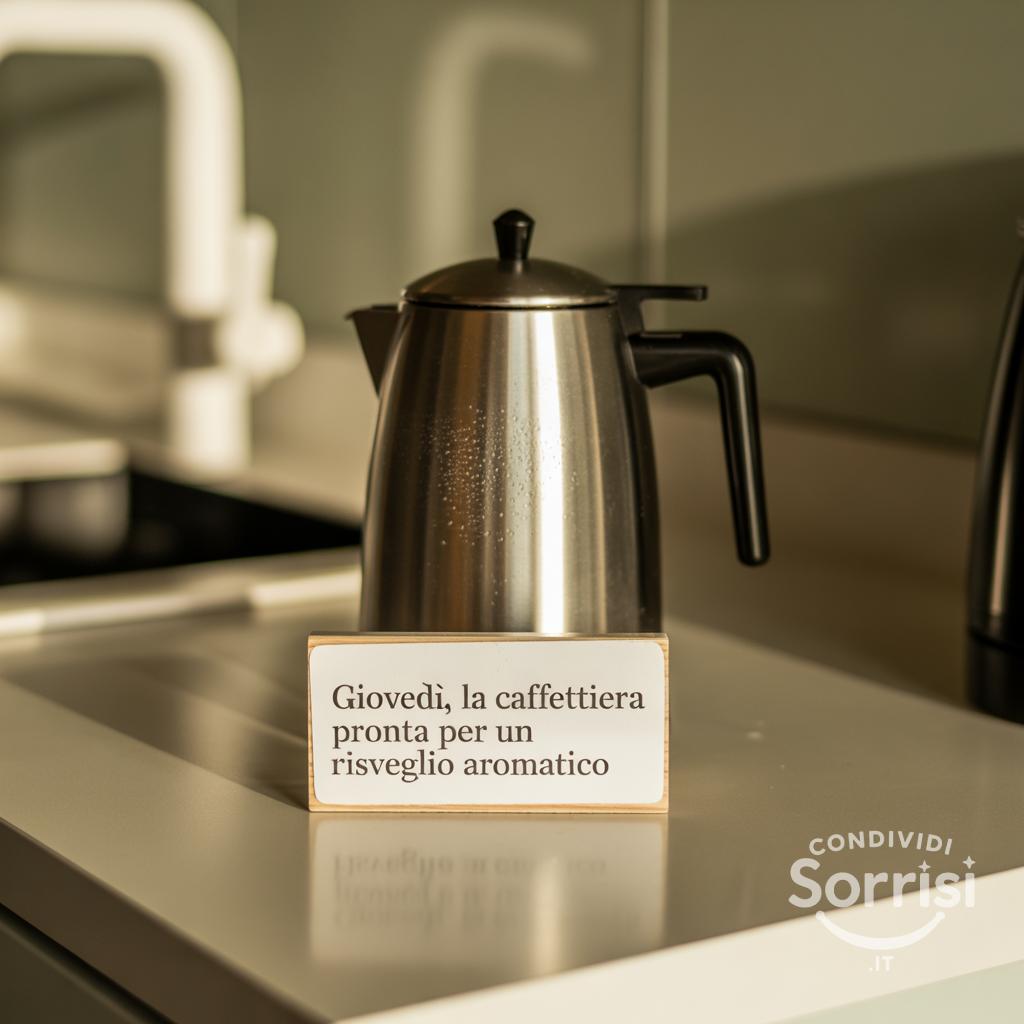 Giovedì, la caffettiera pronta per un risveglio aromatico
