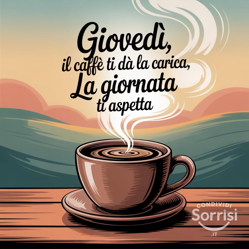 Giovedì, il caffè ti dà la carica, la giornata ti aspetta