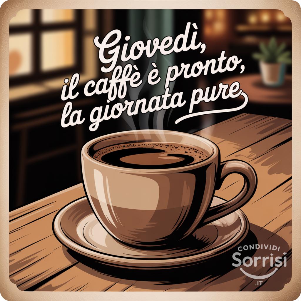 Giovedì, il caffè è pronto, la giornata pure