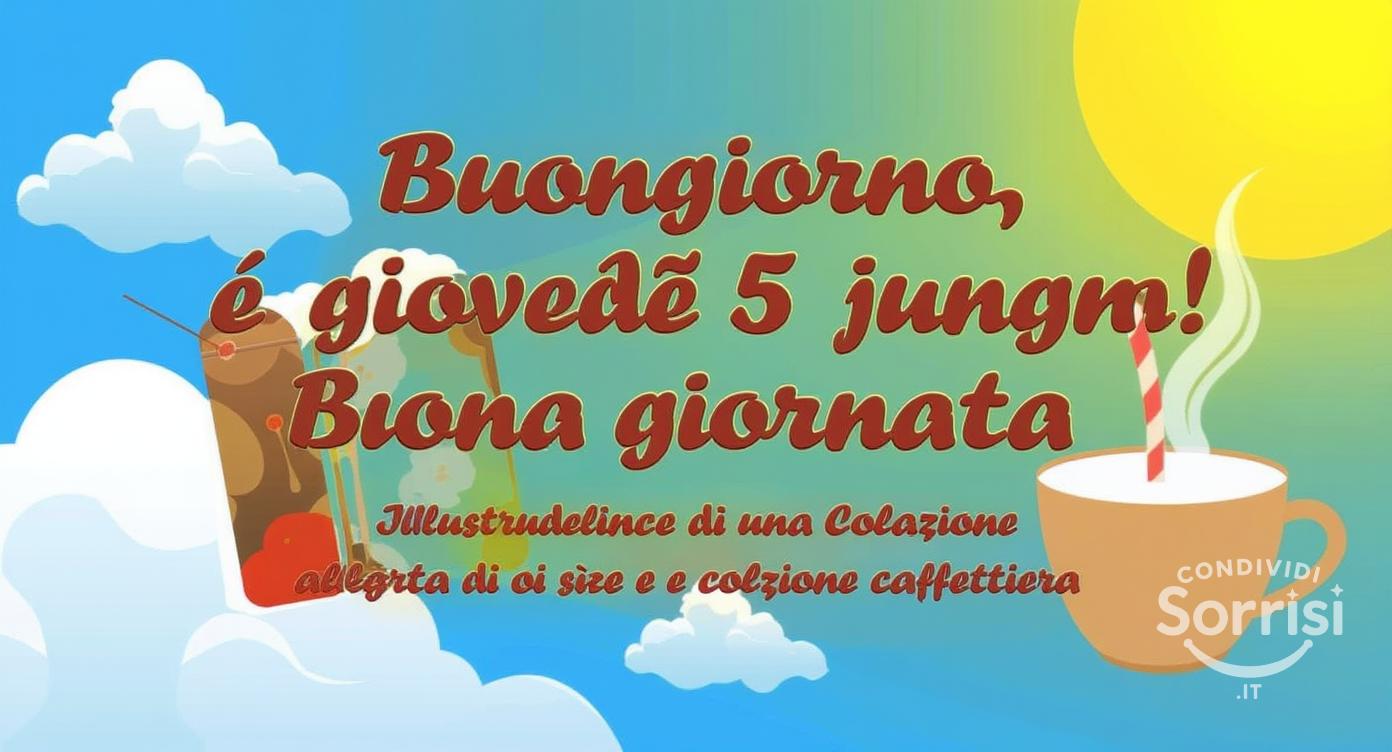 Buongiorno, è giovedì 5 giugno! Buona giornata