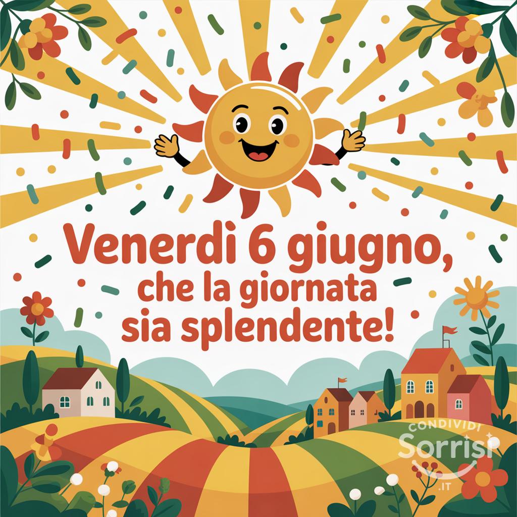 Venerdì 6 giugno, che la giornata sia splendente!