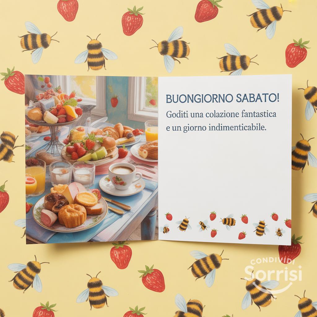 Buongiorno sabato! Goditi una colazione fantastica e un giorno indimenticabile.