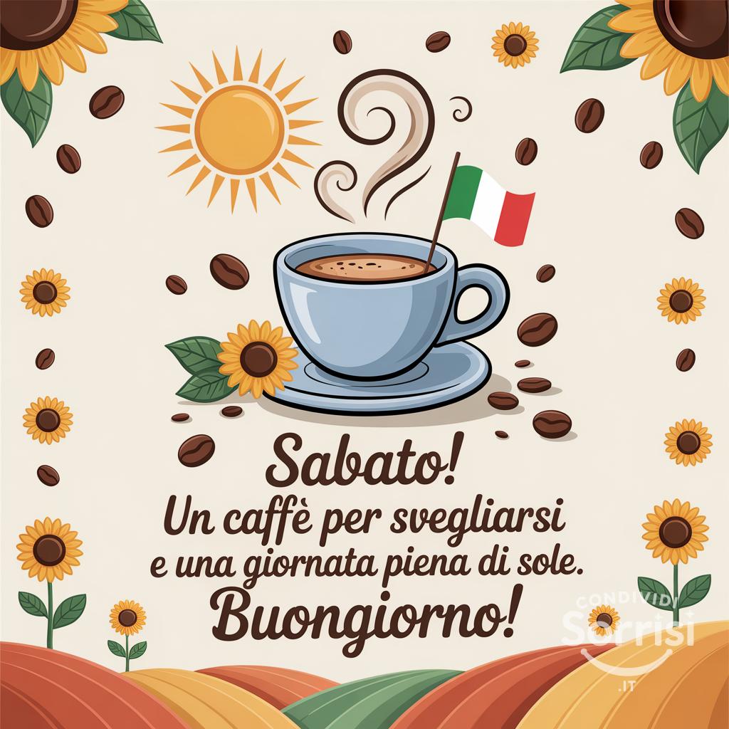 Sabato! Un caffè per svegliarsi e una giornata piena di sole. Buongiorno!