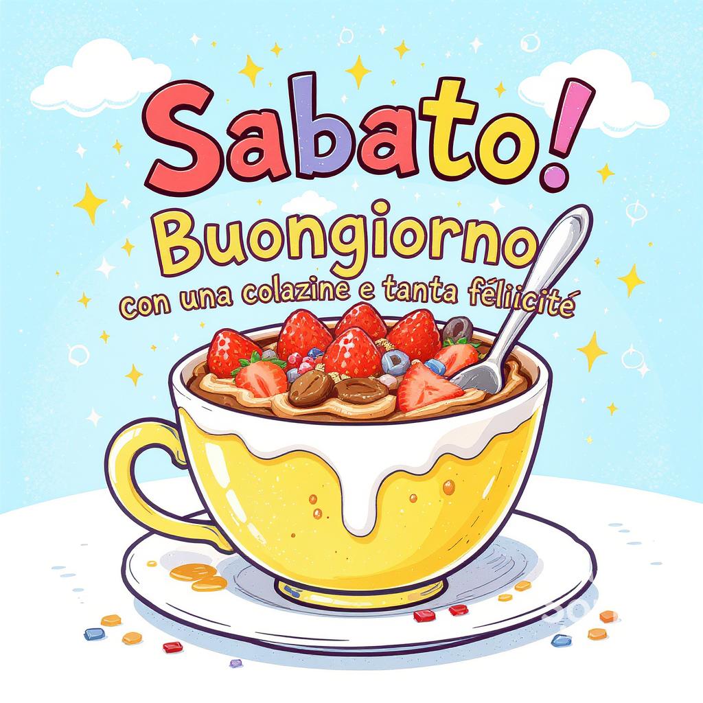 Sabato! Buongiorno con una colazione golosa e tanta felicità.