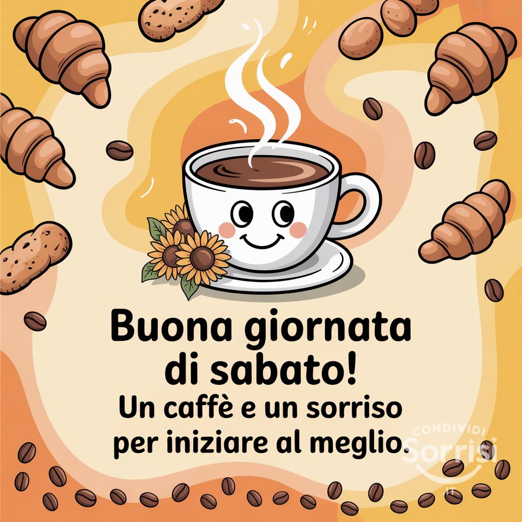 Buona giornata di sabato! Un caffè e un sorriso per iniziare al meglio.