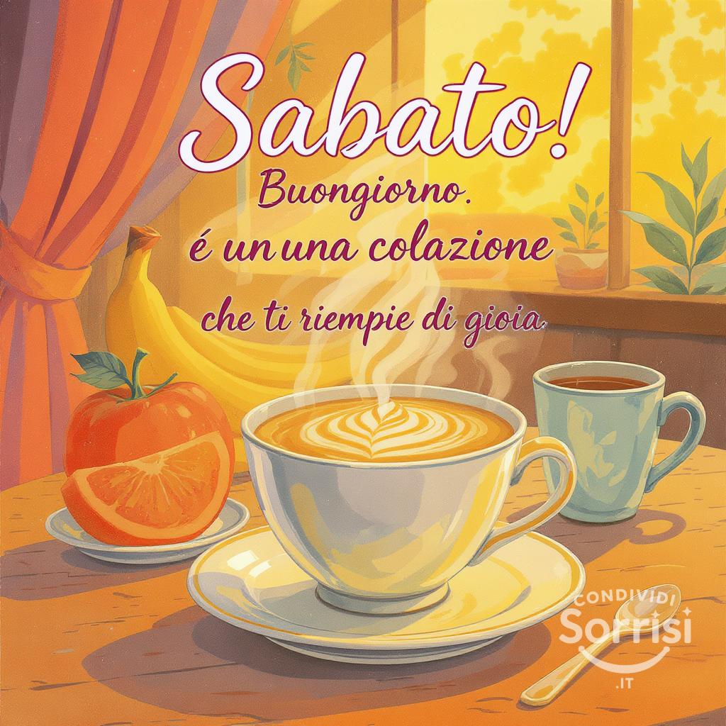 Sabato! Buongiorno e una colazione che ti riempie di gioia.