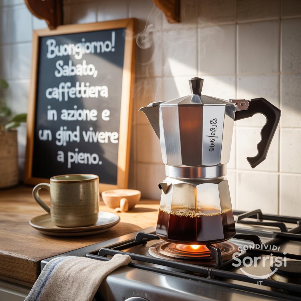 Buongiorno! Sabato, caffettiera in azione e un giorno da vivere a pieno.