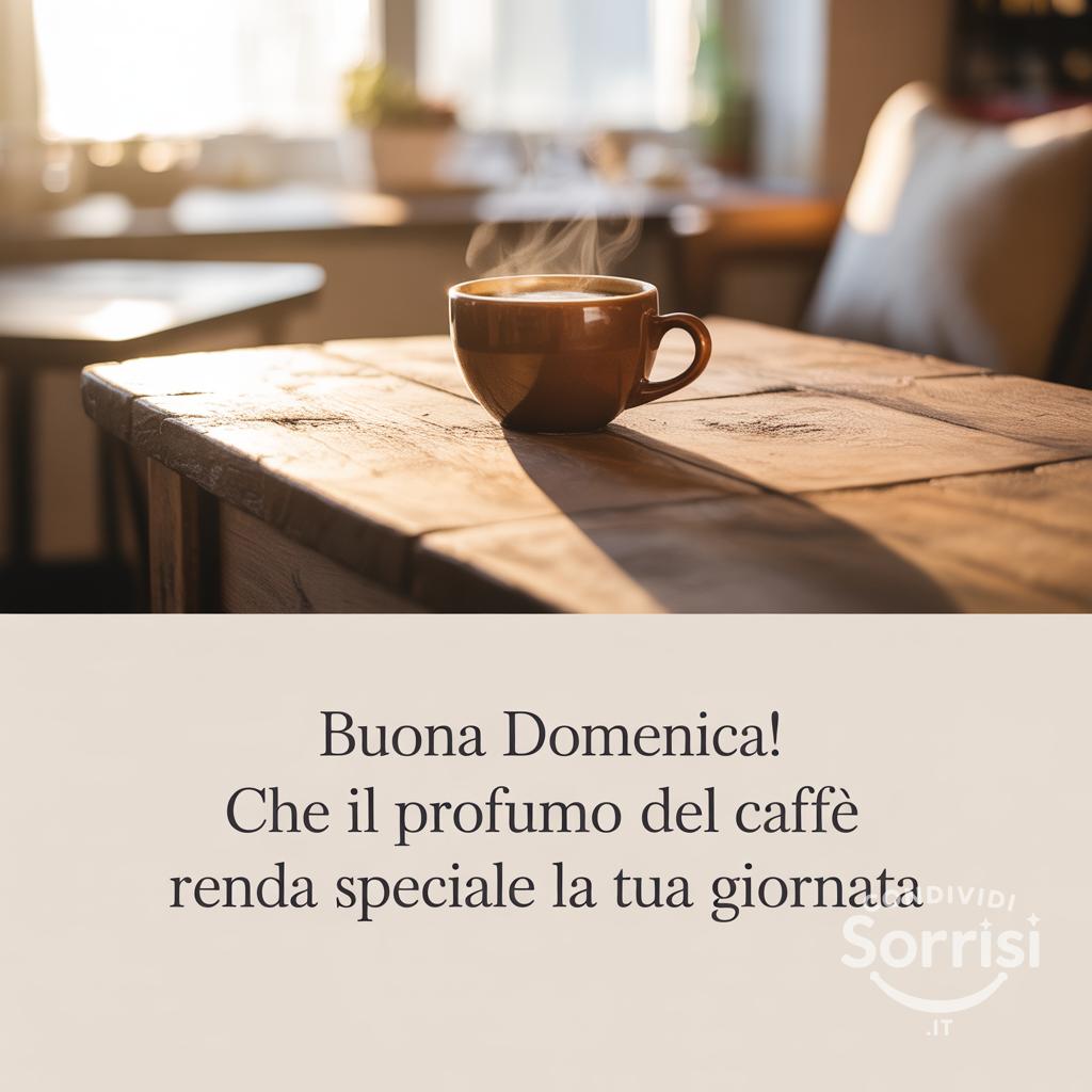 Buona domenica! Che il profumo del caffè renda speciale la tua giornata