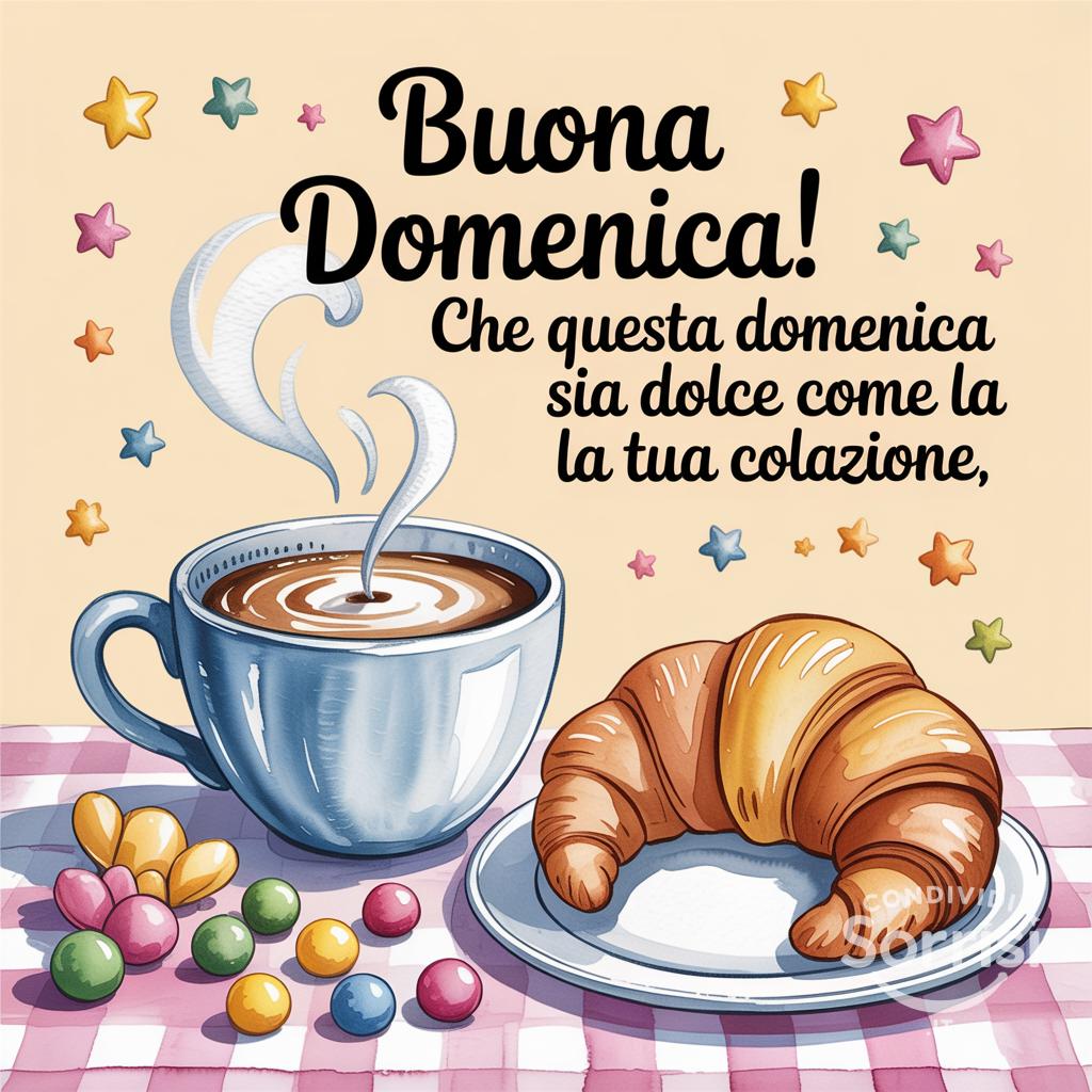 Buona domenica! Che questa domenica sia dolce come la tua colazione
