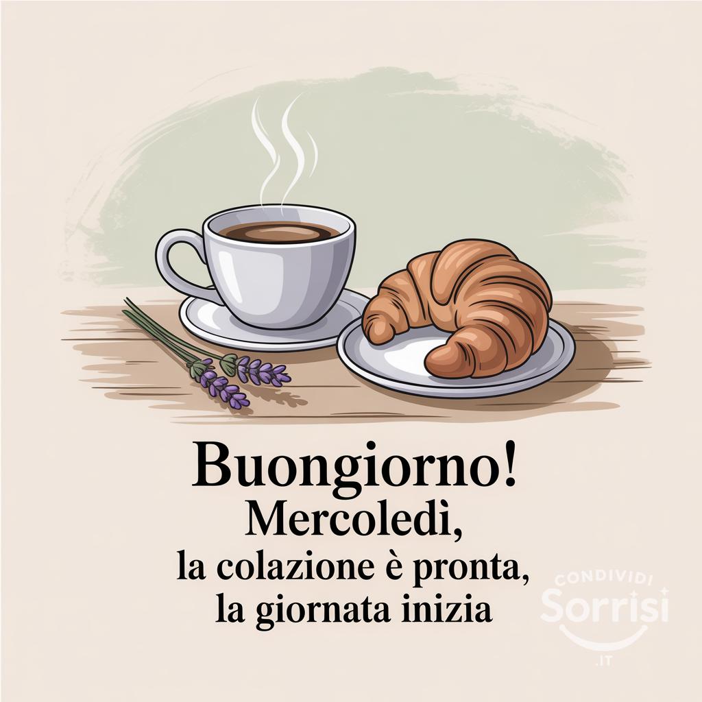 Buongiorno! Mercoledì, la colazione è pronta, la giornata inizia