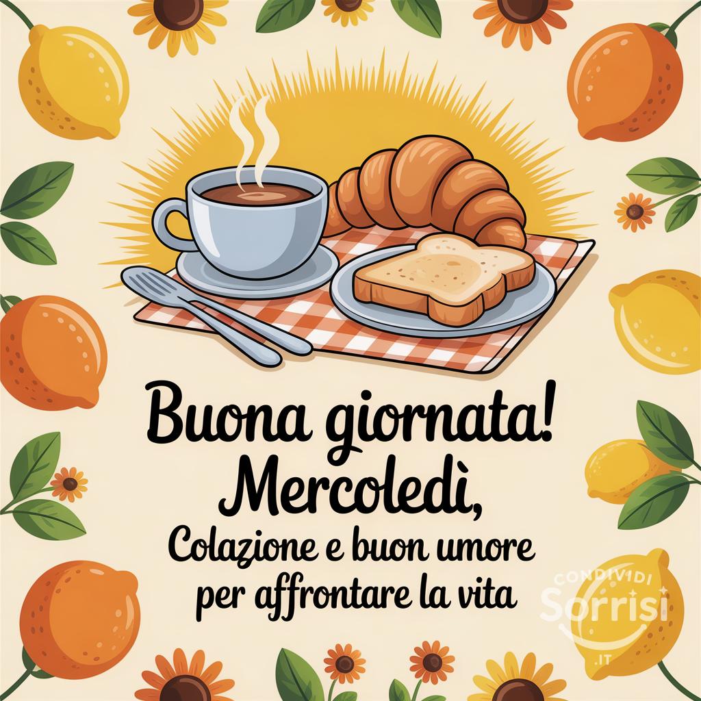 Buona giornata! Mercoledì, colazione e buon umore per affrontare la vita