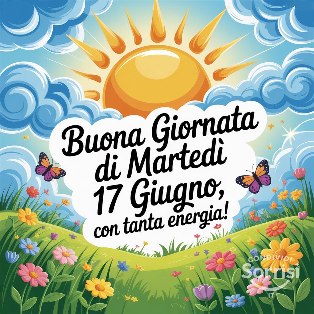 Buona giornata di martedì 17 giugno, con tanta energia!