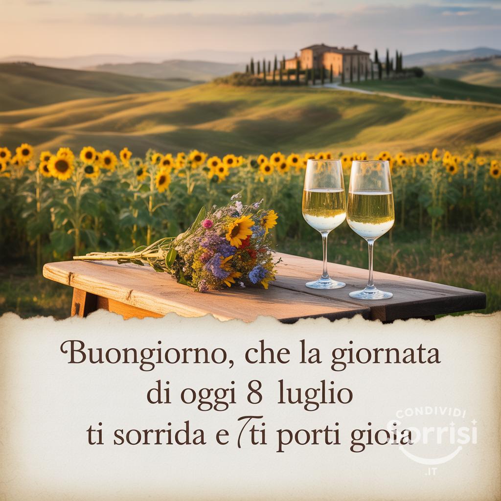 Buongiorno, che la giornata di oggi 8 Luglio ti sorrida e ti porti gioia