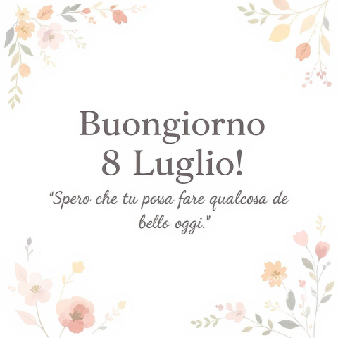 Buongiorno 8 Luglio 2025: Un Martedì Pieno di Opportunità!
