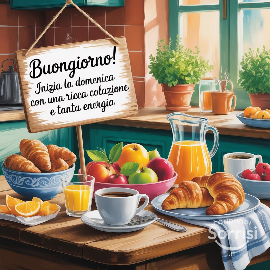 Buongiorno! Inizia la domenica con una ricca colazione e tanta energia