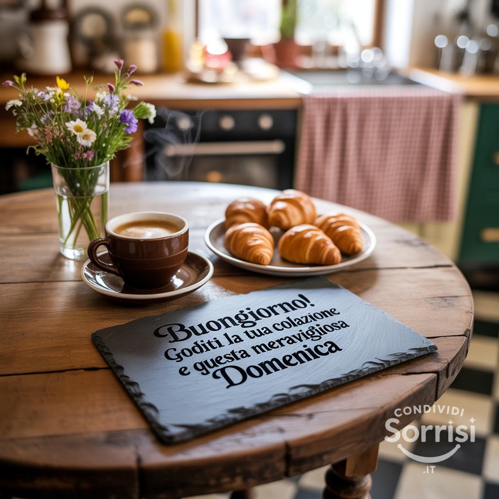 Buongiorno! Goditi la tua colazione e questa meravigliosa domenica