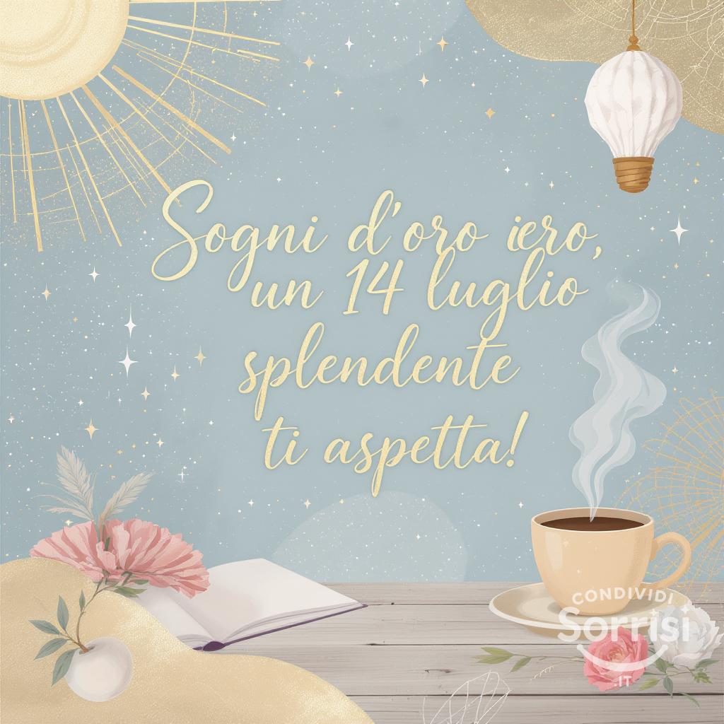 Sogni d'oro ieri, un  14 luglio splendente ti aspetta!