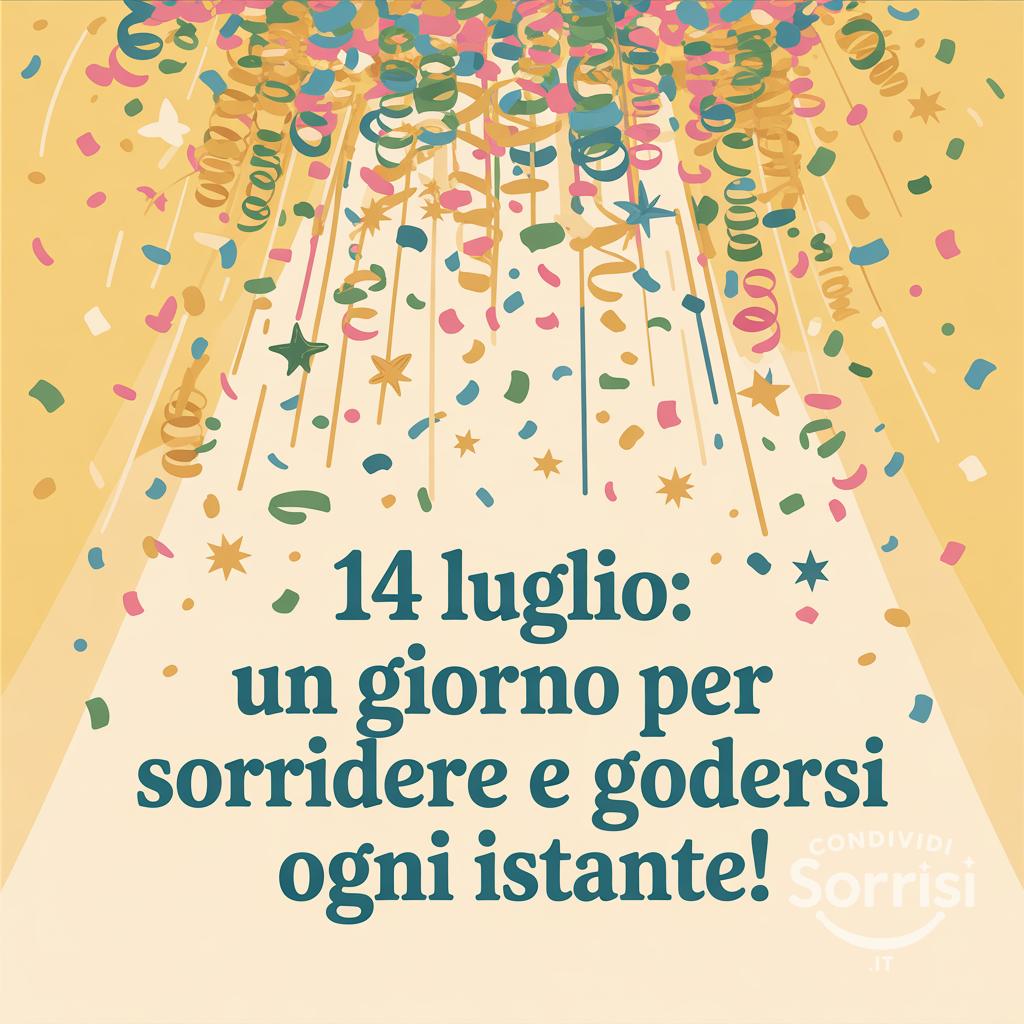 14 luglio: un giorno per sorridere e godersi ogni istante!