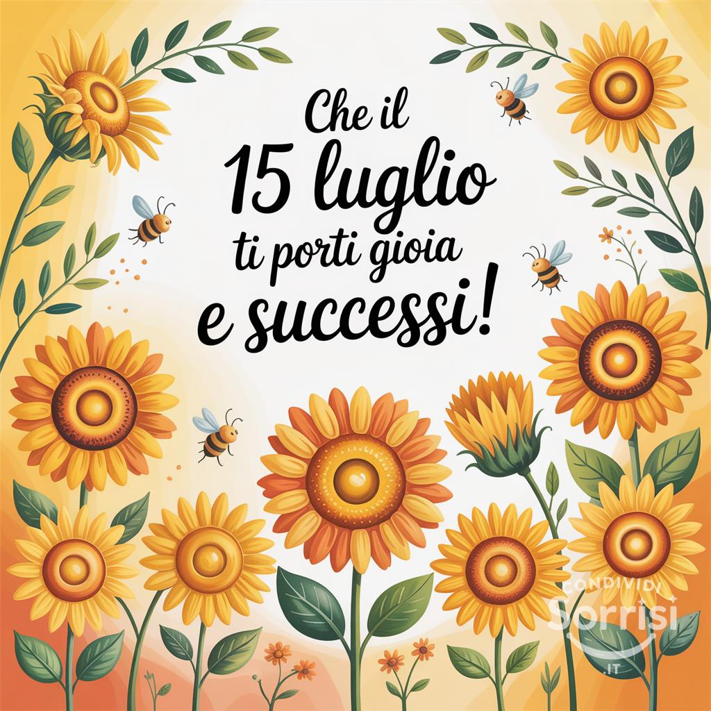 Che il 15 luglio  ti porti gioia e successi!