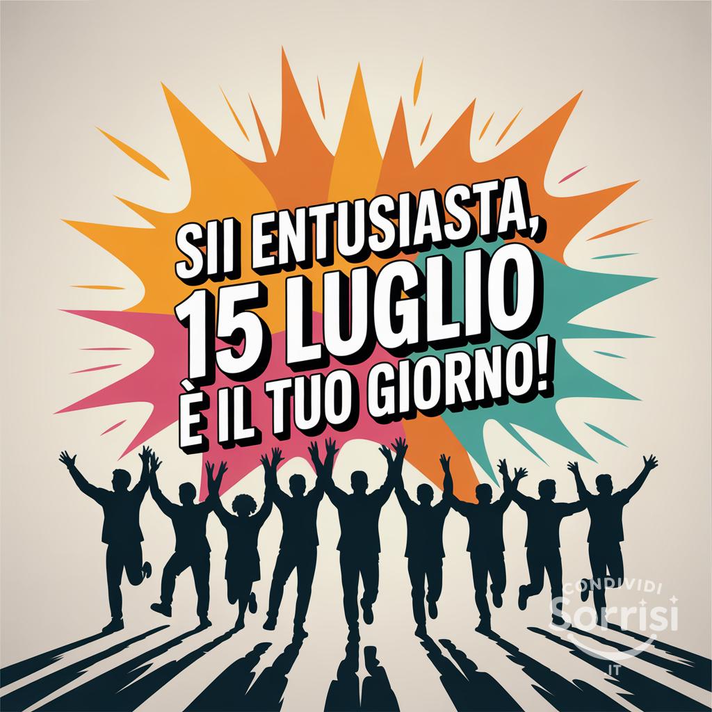 Sii entusiasta,  15 luglio  è il tuo giorno!