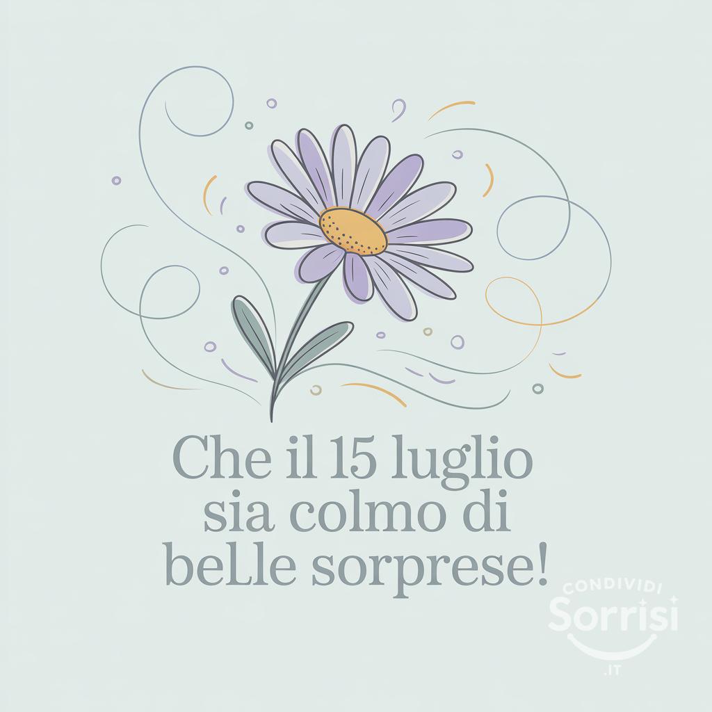 Che il  15 luglio  sia colmo di belle sorprese!