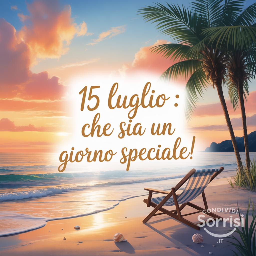 15 luglio : che sia un giorno speciale!