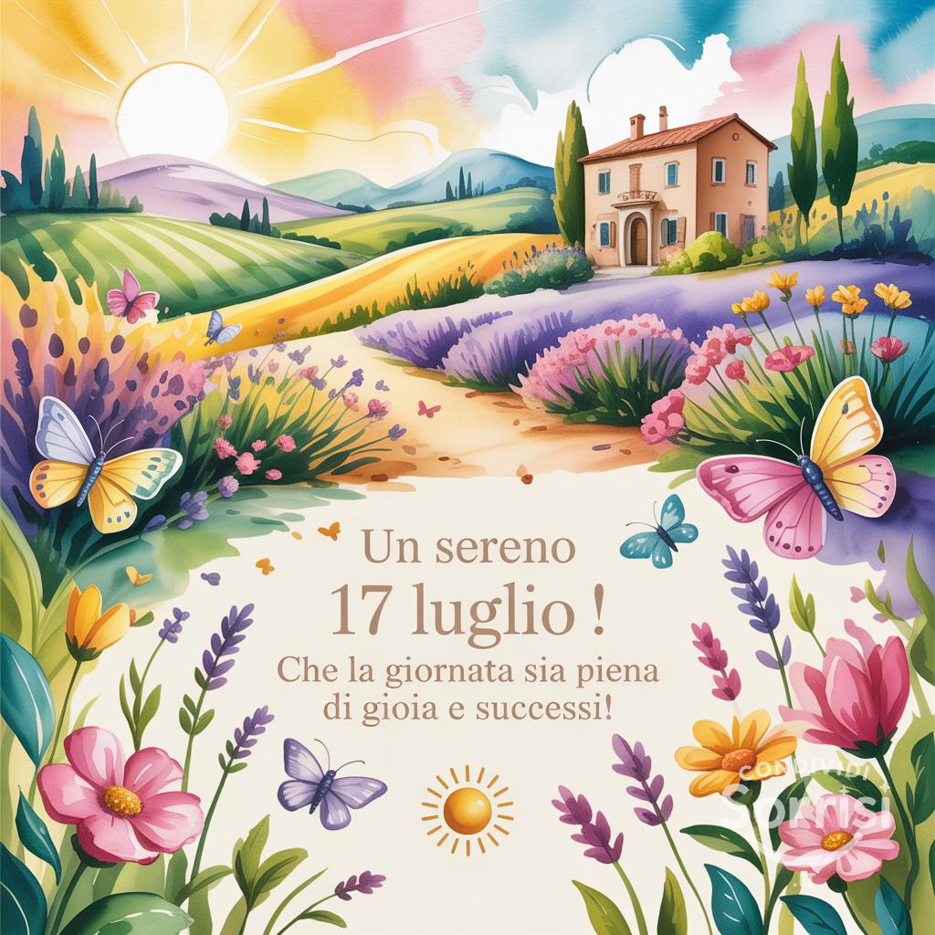 Un sereno  17 luglio ! Che la giornata sia piena di gioia e successi!
