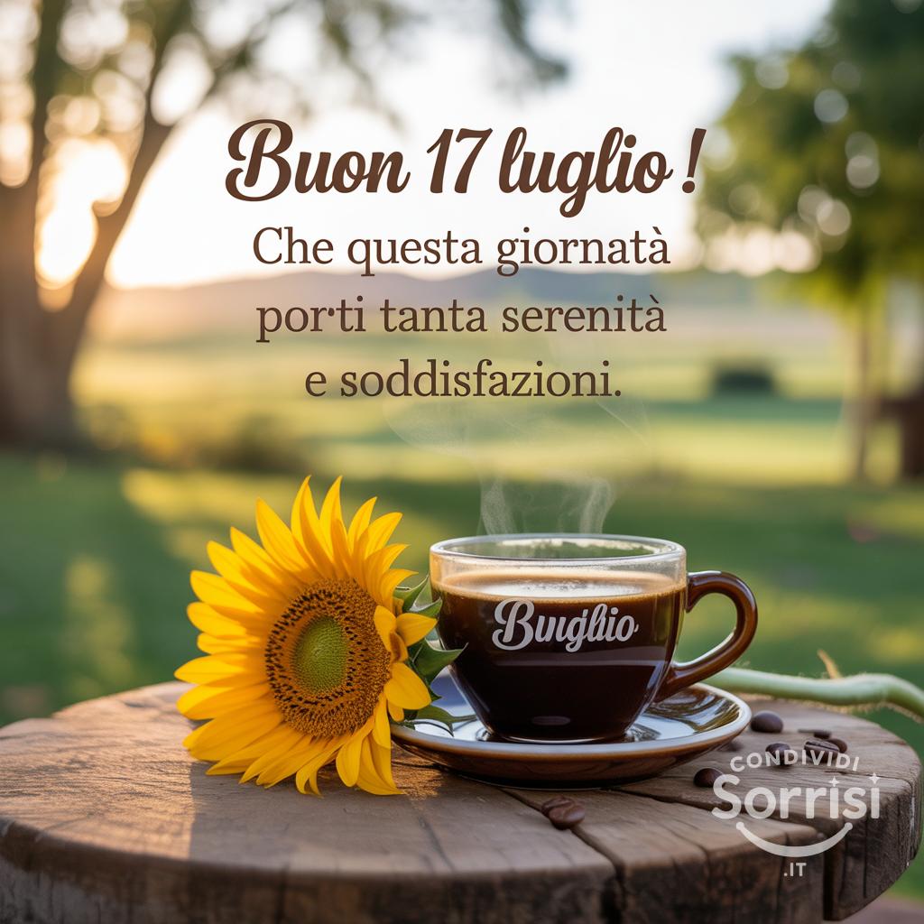 Buon  17 luglio ! Che questa giornata ti porti tanta serenità e soddisfazioni.