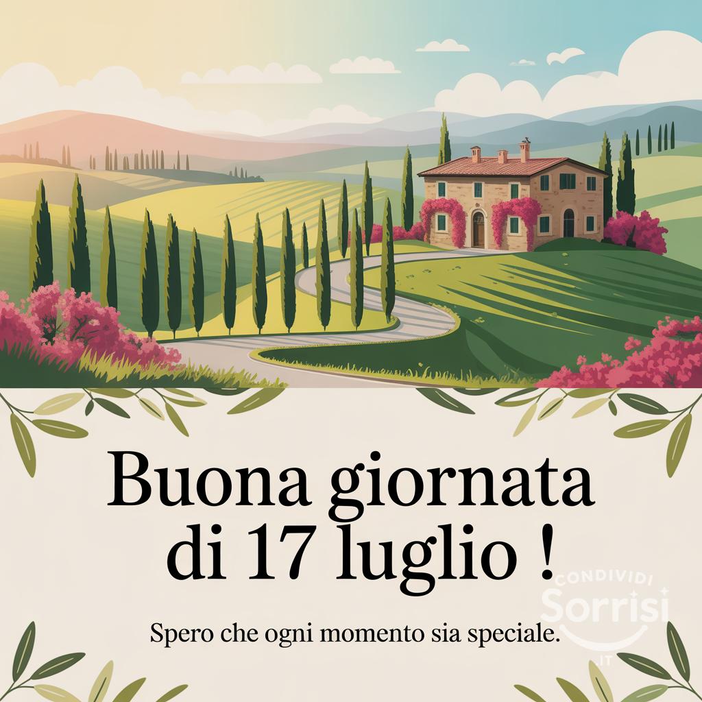 Buona giornata di  17 luglio ! Spero che ogni momento sia speciale.