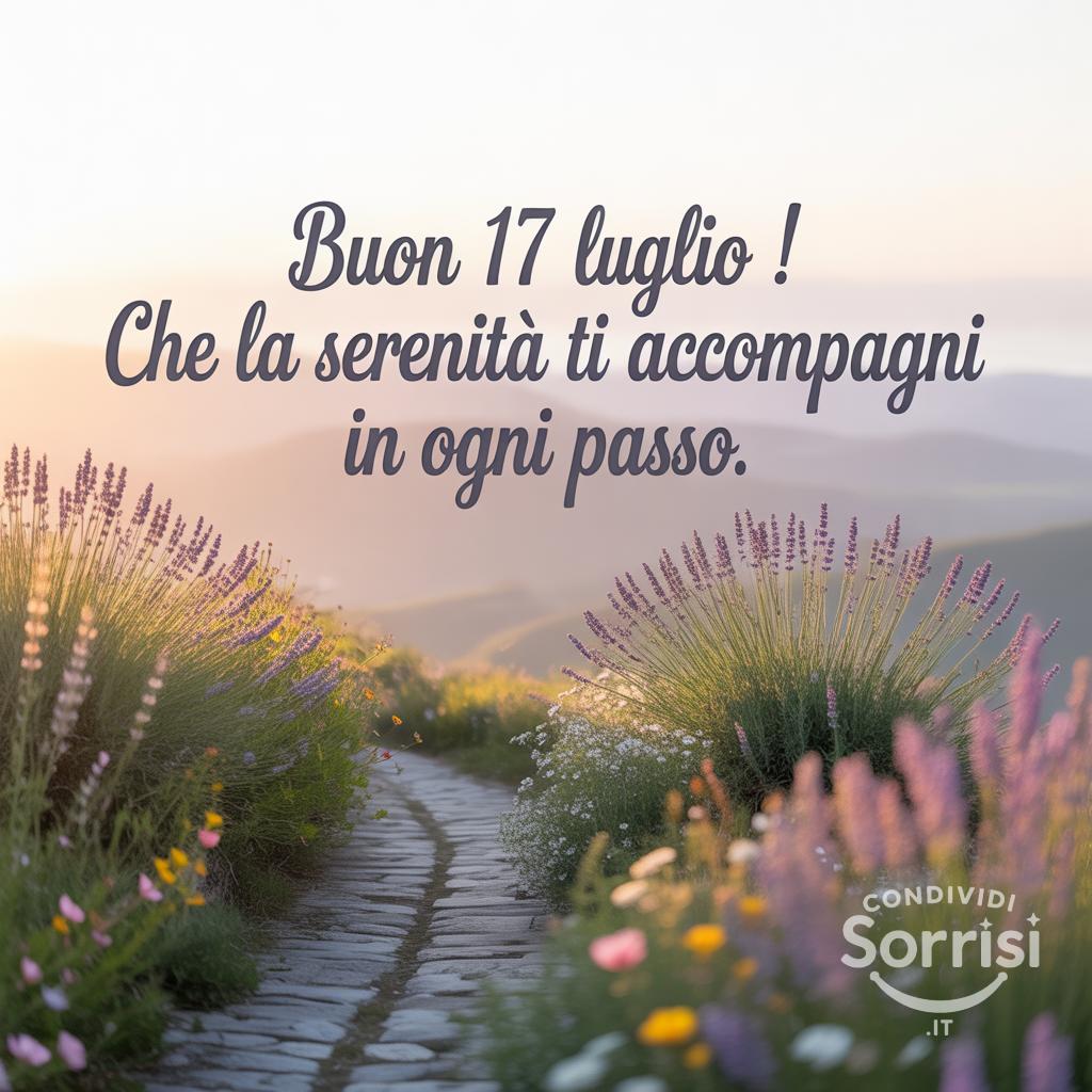 Buon  17 luglio ! Che la serenità ti accompagni in ogni passo.