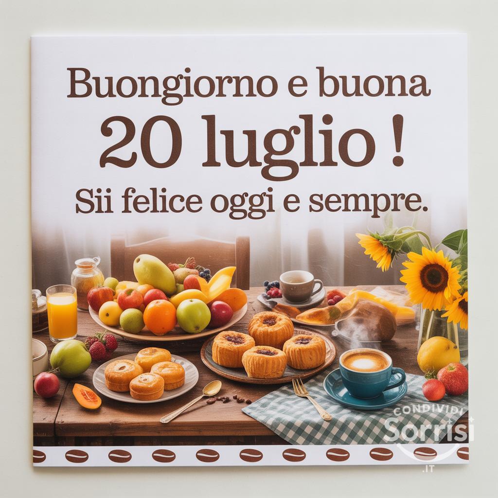 Buongiorno e buona  20 luglio ! Sii felice oggi e sempre.