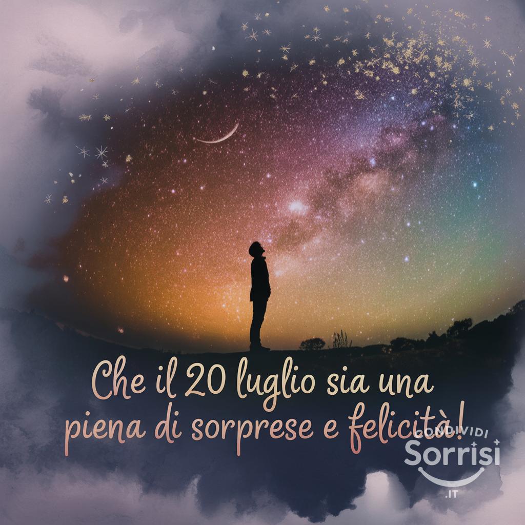 Che il 20 luglio  sia una  piena di sorprese e felicità!