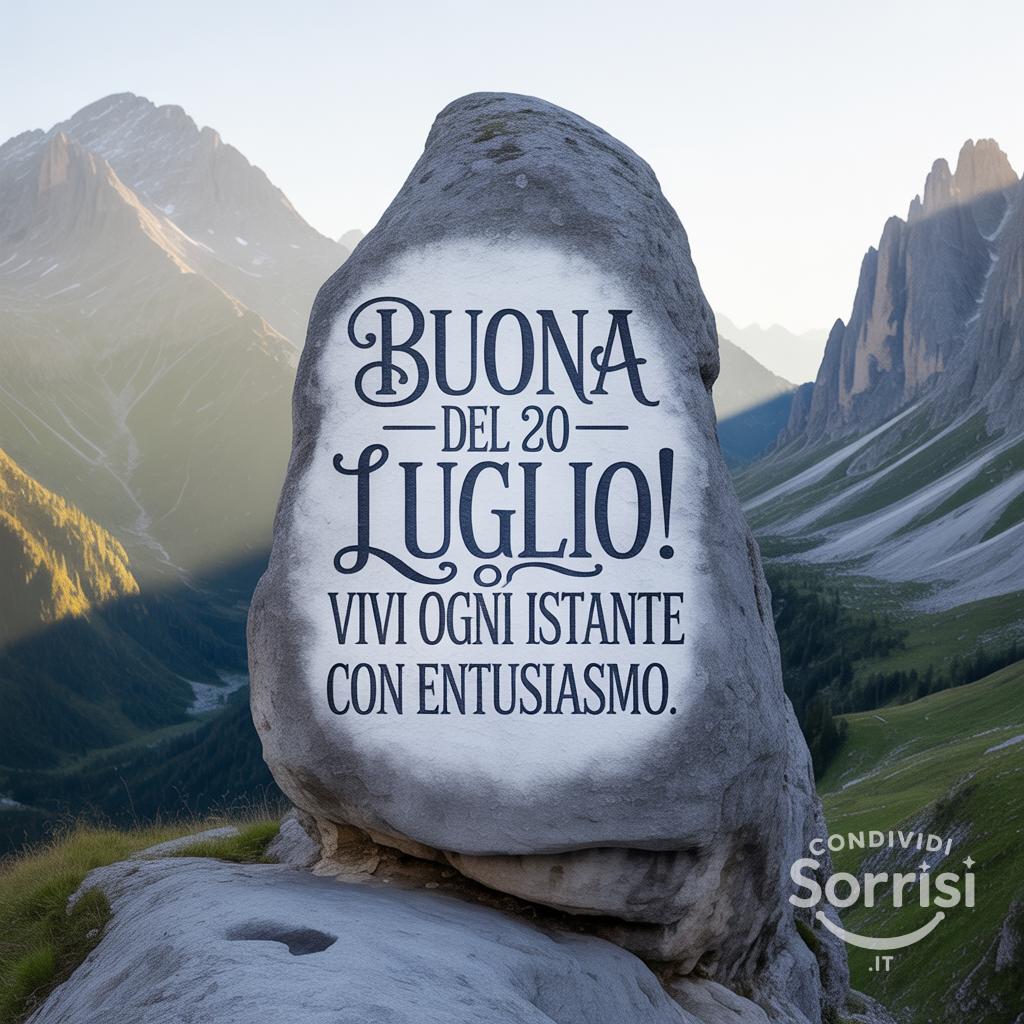 Buona  del 20 luglio ! Vivi ogni istante con entusiasmo.