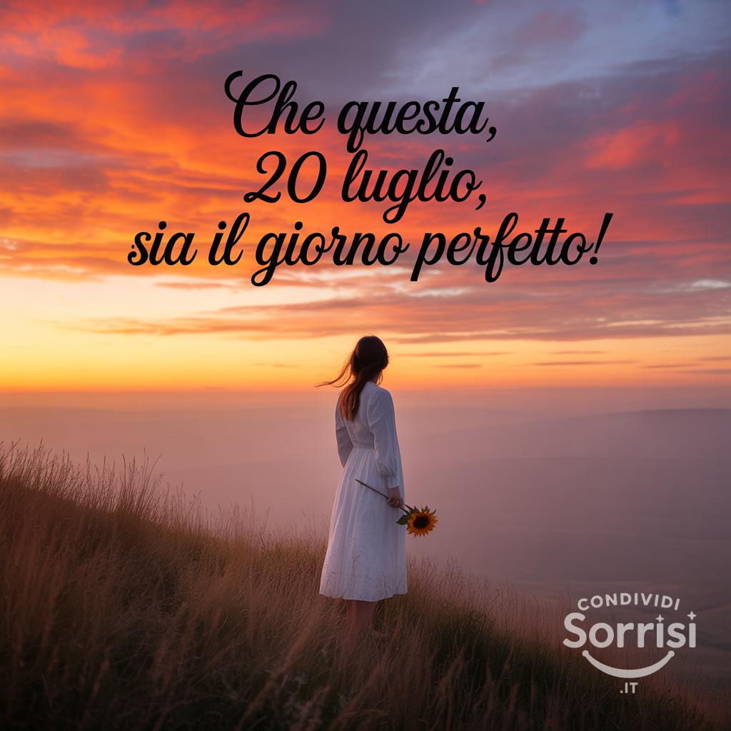 Che questa , 20 luglio, sia il giorno perfetto!