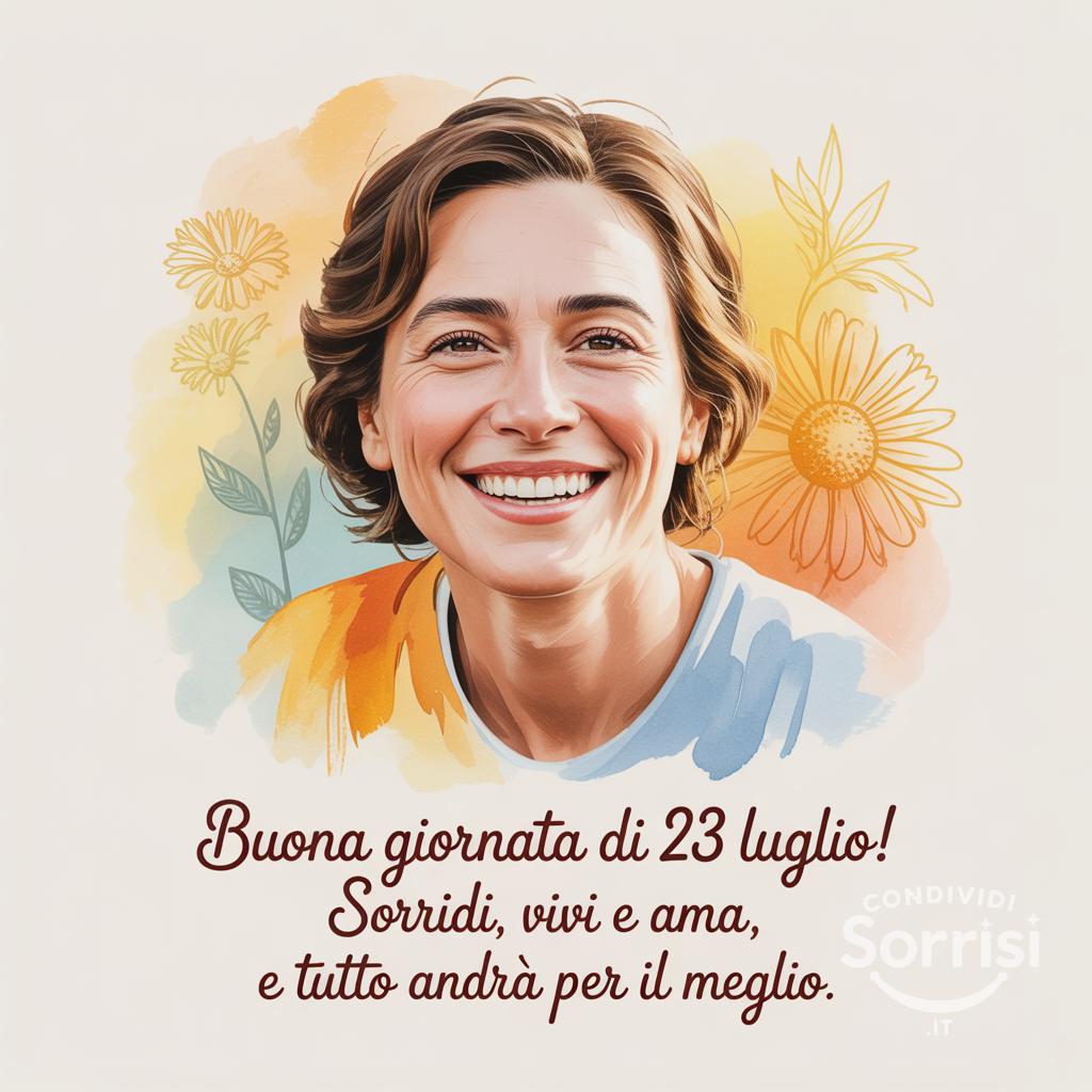 Buona giornata di  23 luglio! Sorridi, vivi e ama, e tutto andrà per il meglio.