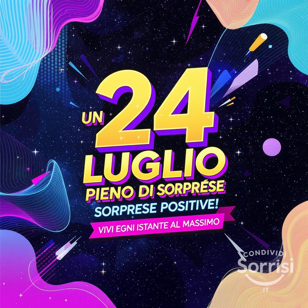 Un  24 luglio  pieno di sorprese positive! Vivi ogni istante al massimo.