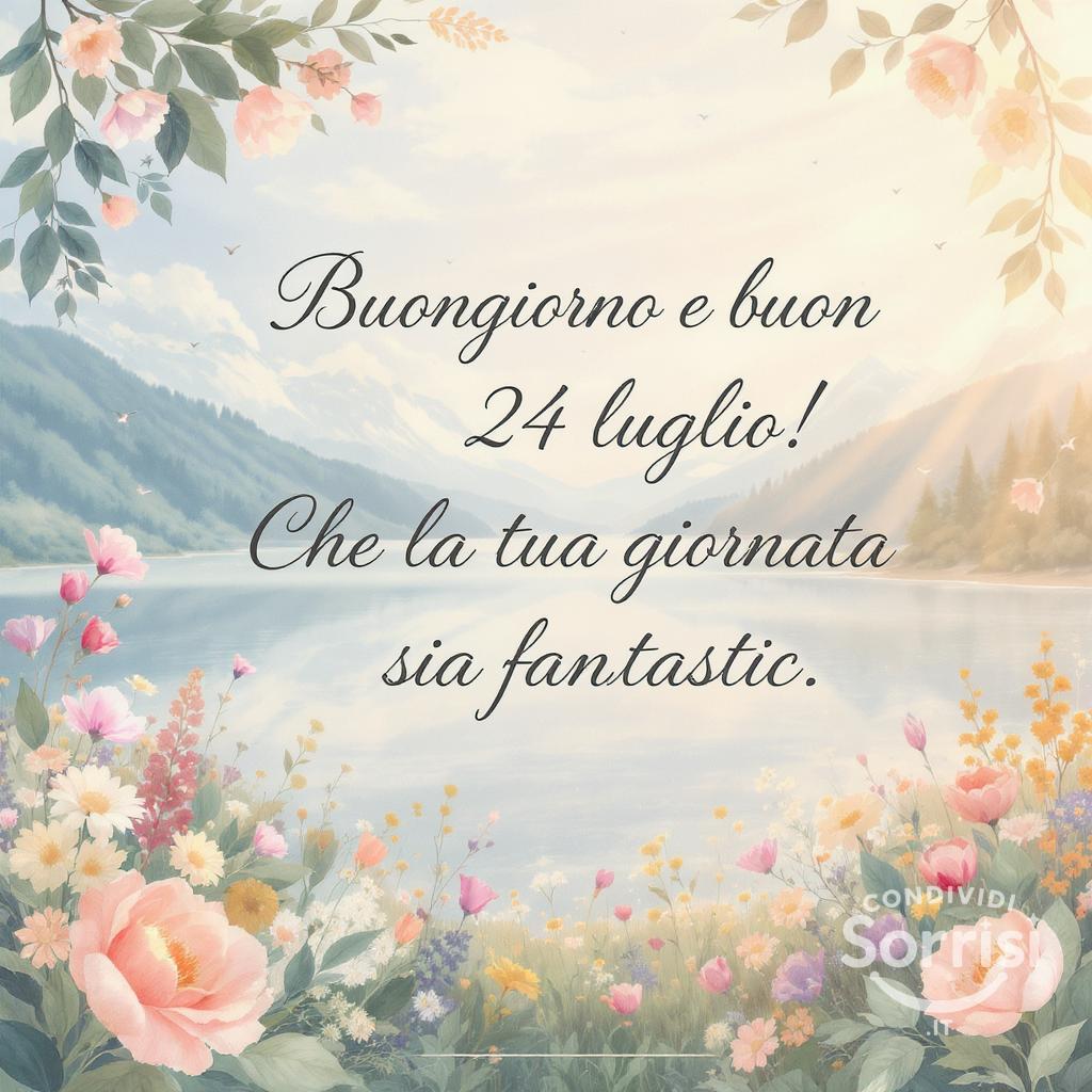 Buongiorno e buon  24 luglio ! Che la tua giornata sia fantastica.