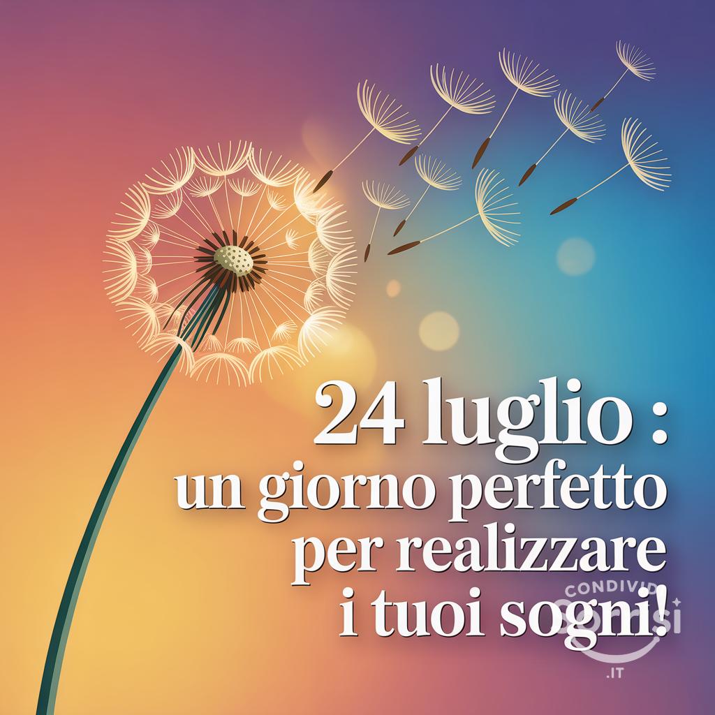 24 luglio : un giorno perfetto per realizzare i tuoi sogni!