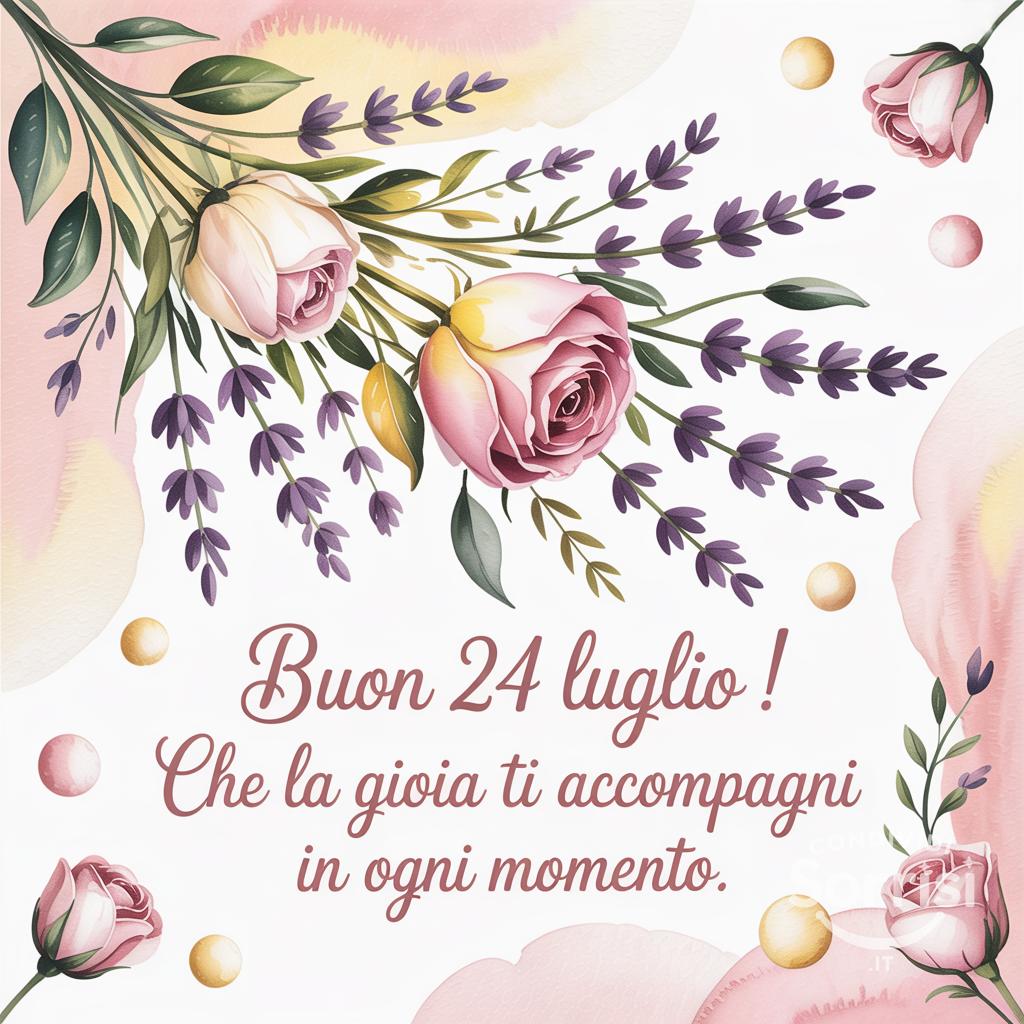 Buon  24 luglio ! Che la gioia ti accompagni in ogni momento.