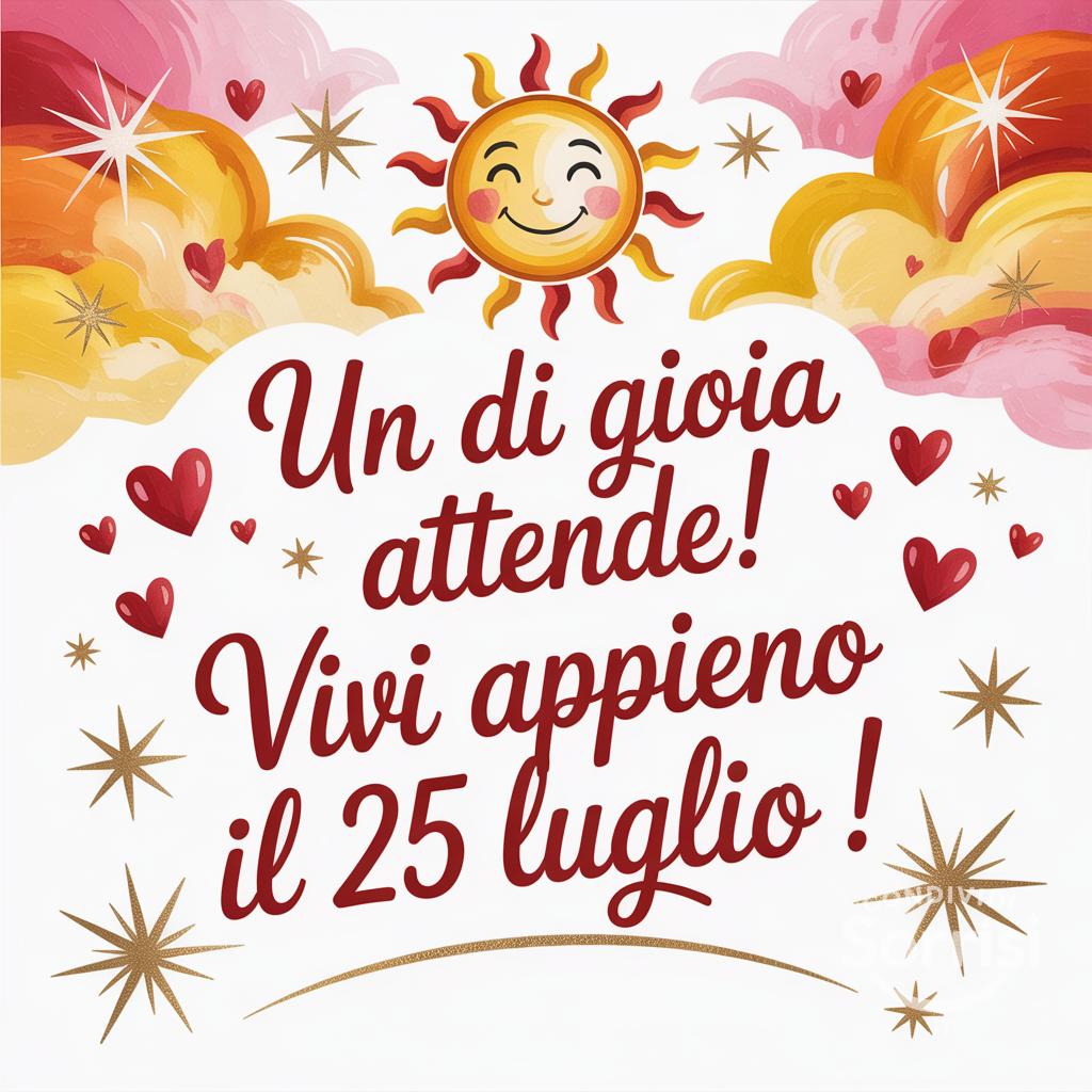 Un  di gioia attende! Vivi appieno il 25 luglio !