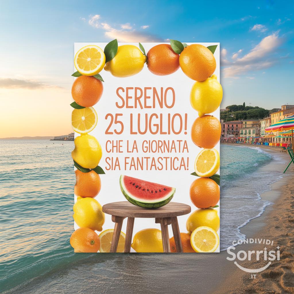 Sereno  25 luglio ! Che la giornata sia fantastica!