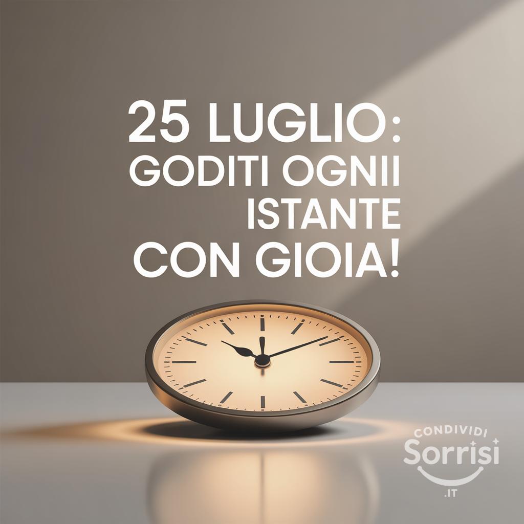 25 luglio : goditi ogni istante con gioia!