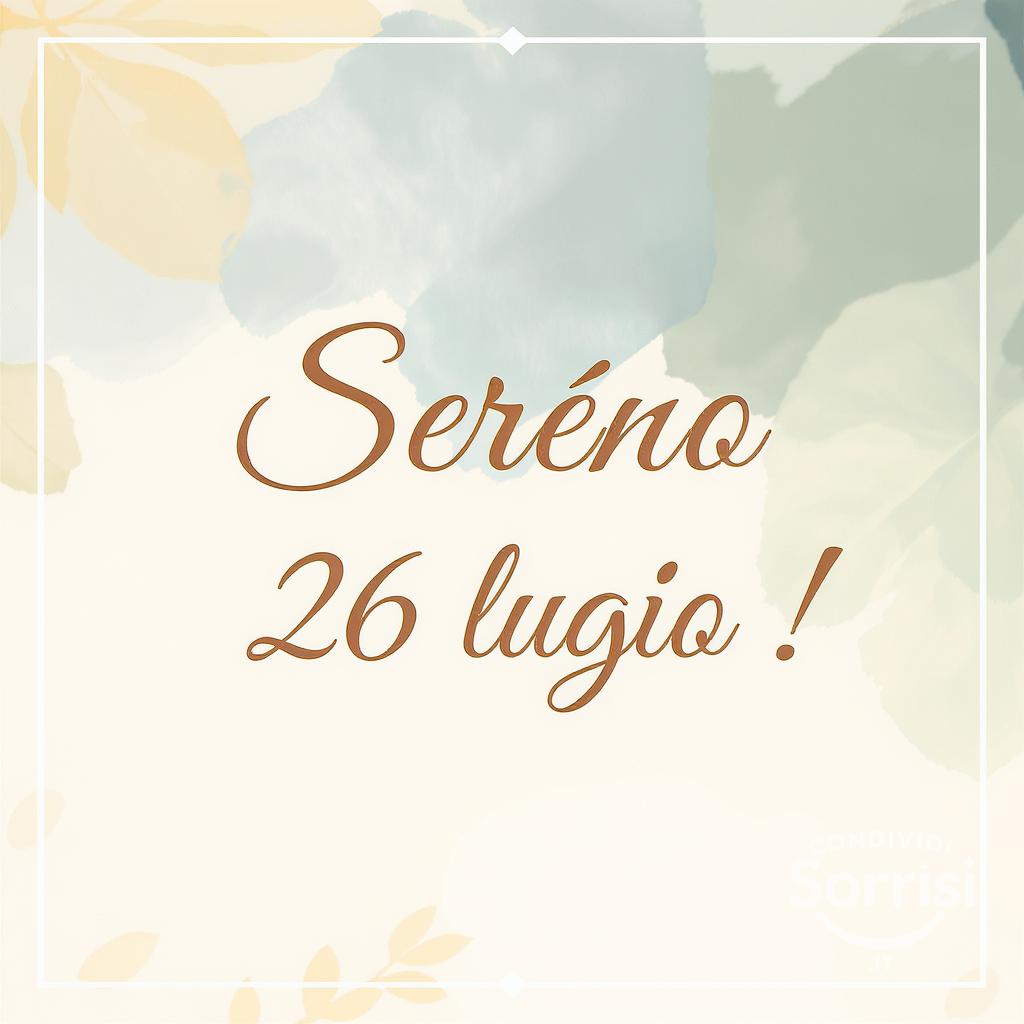 Sereno  26 luglio !