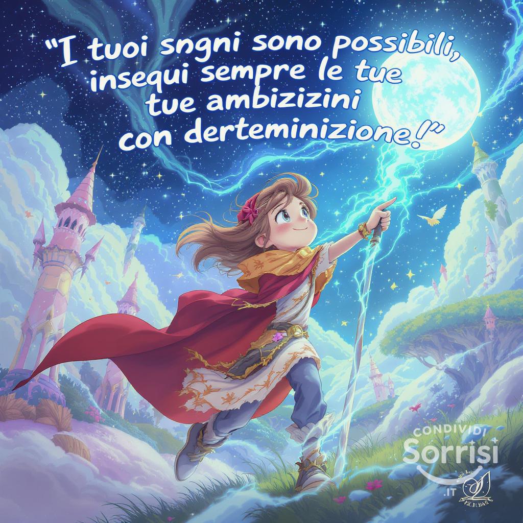 I tuoi sogni sono possibili, insegui sempre le tue ambizioni con determinazione!